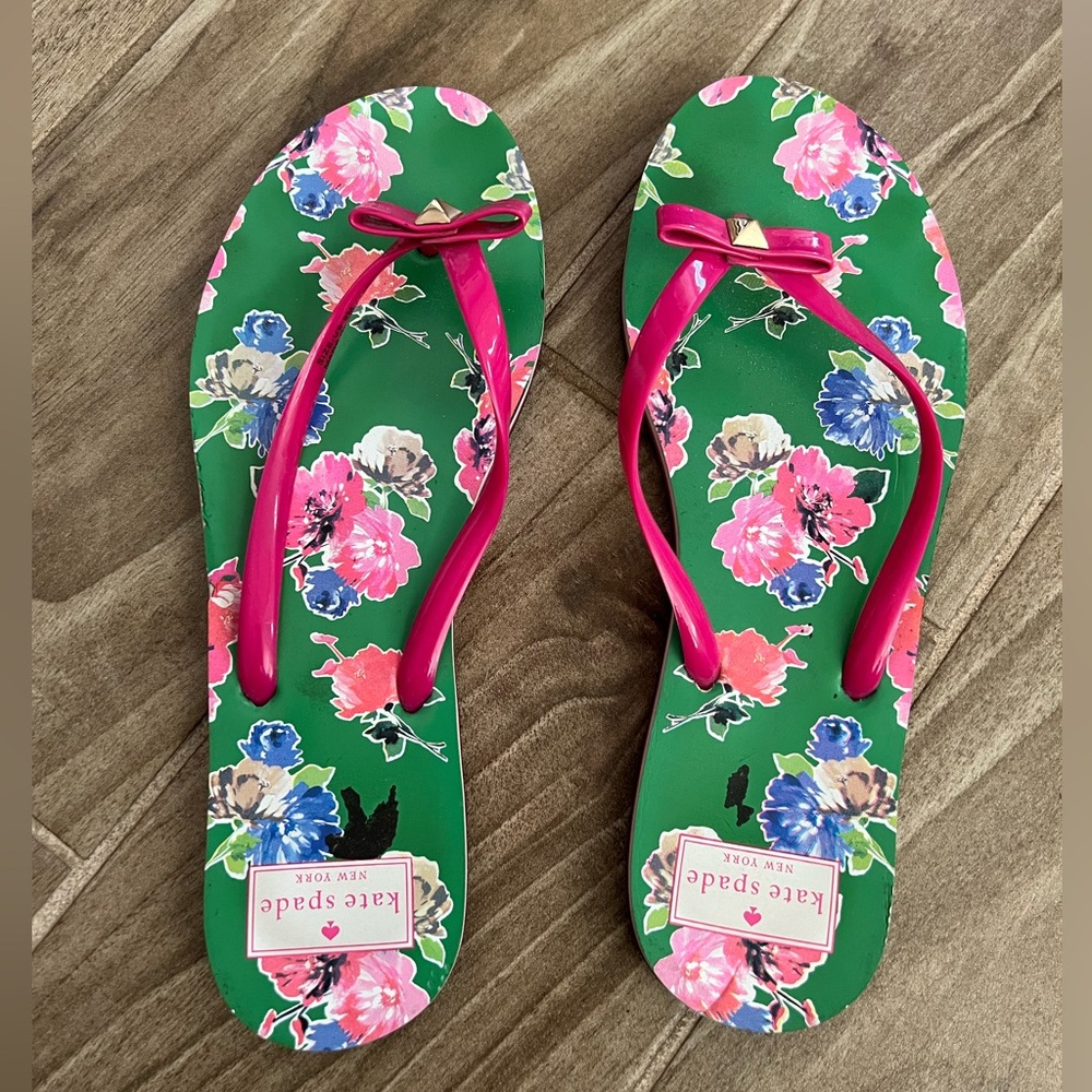 Kate Spade Floral Flip Flops